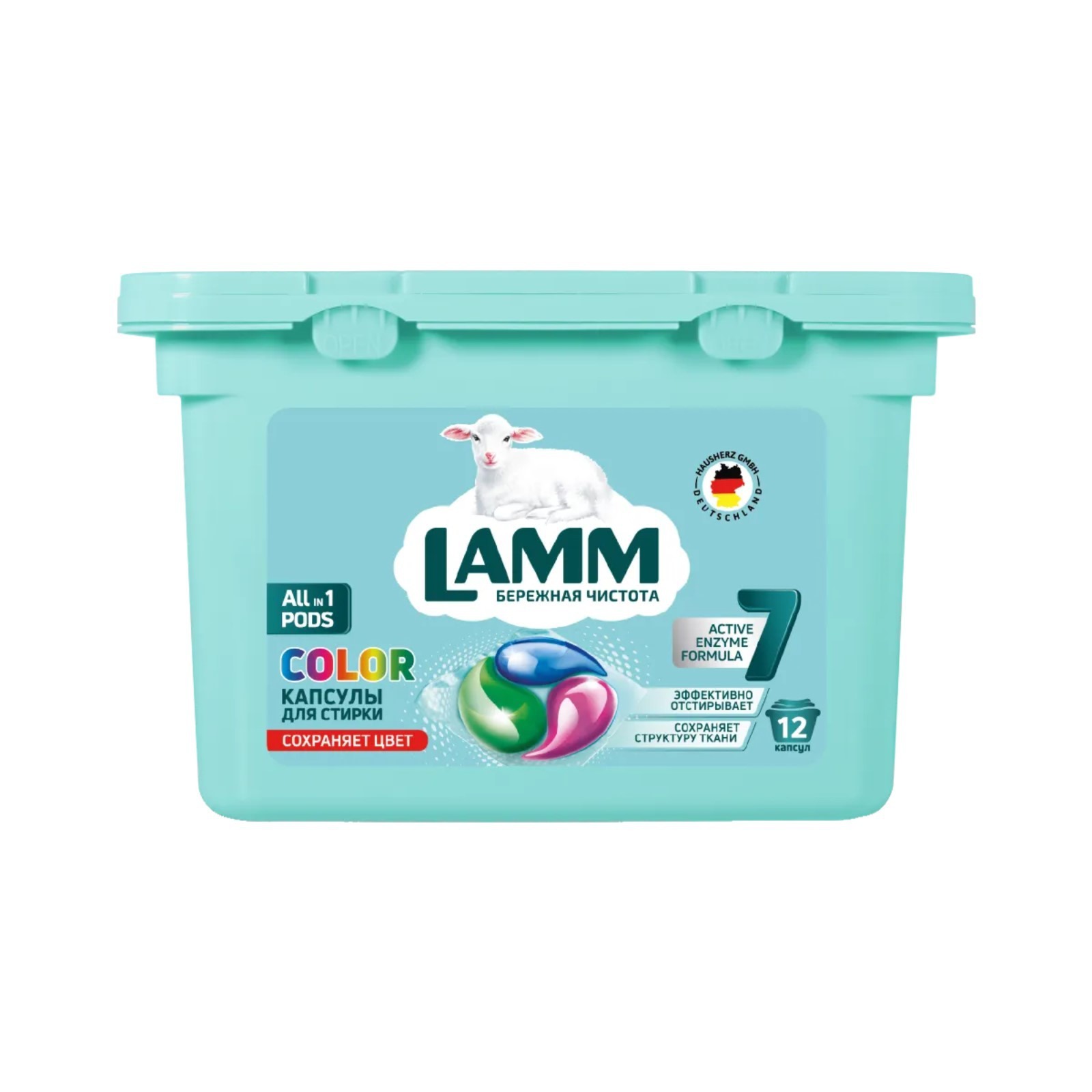 изображение Средство LAMM COLOR д/стирки жидкое в капсулах 12шт.1